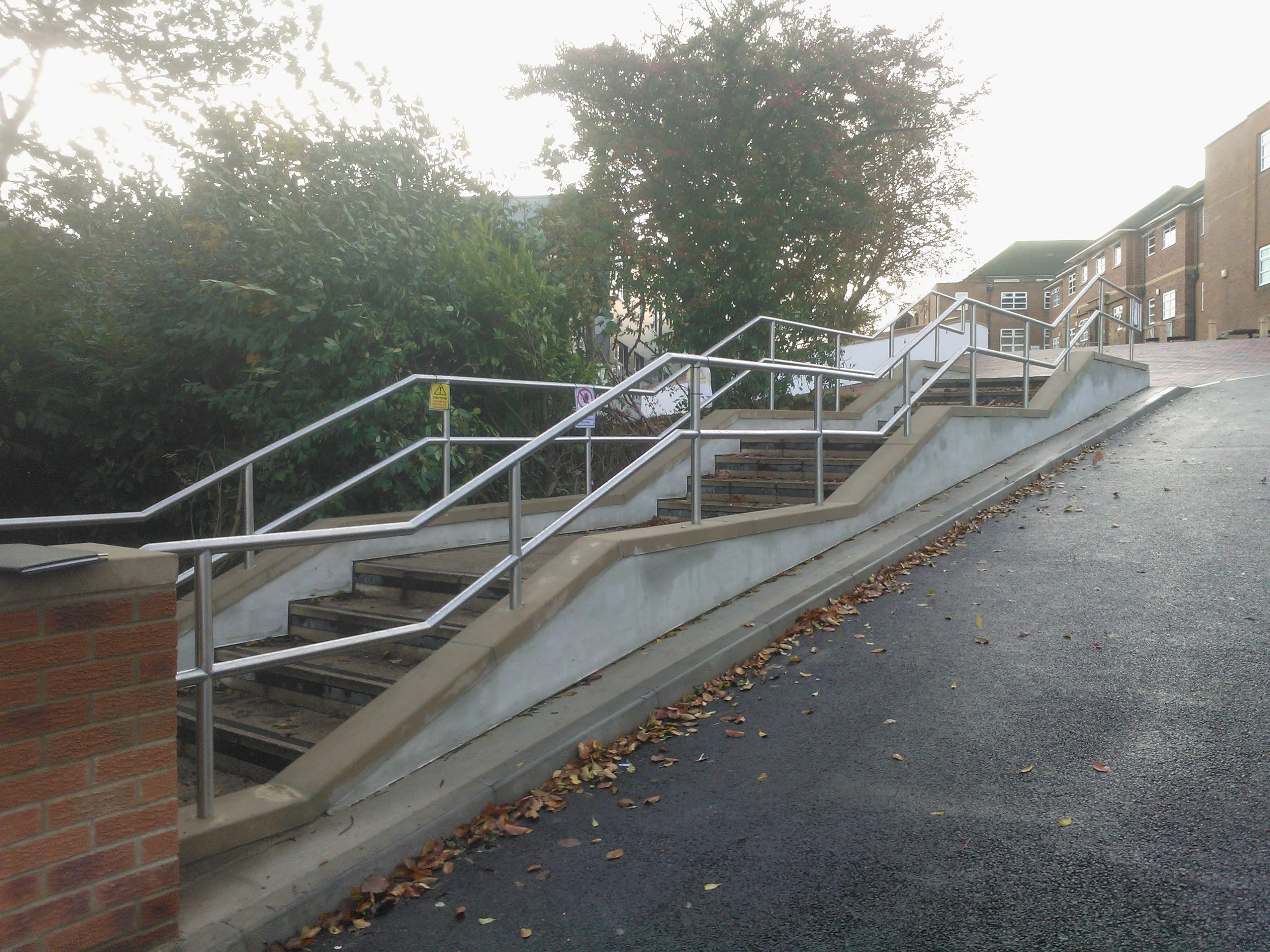 Outdoor handrail for stairs and ramp