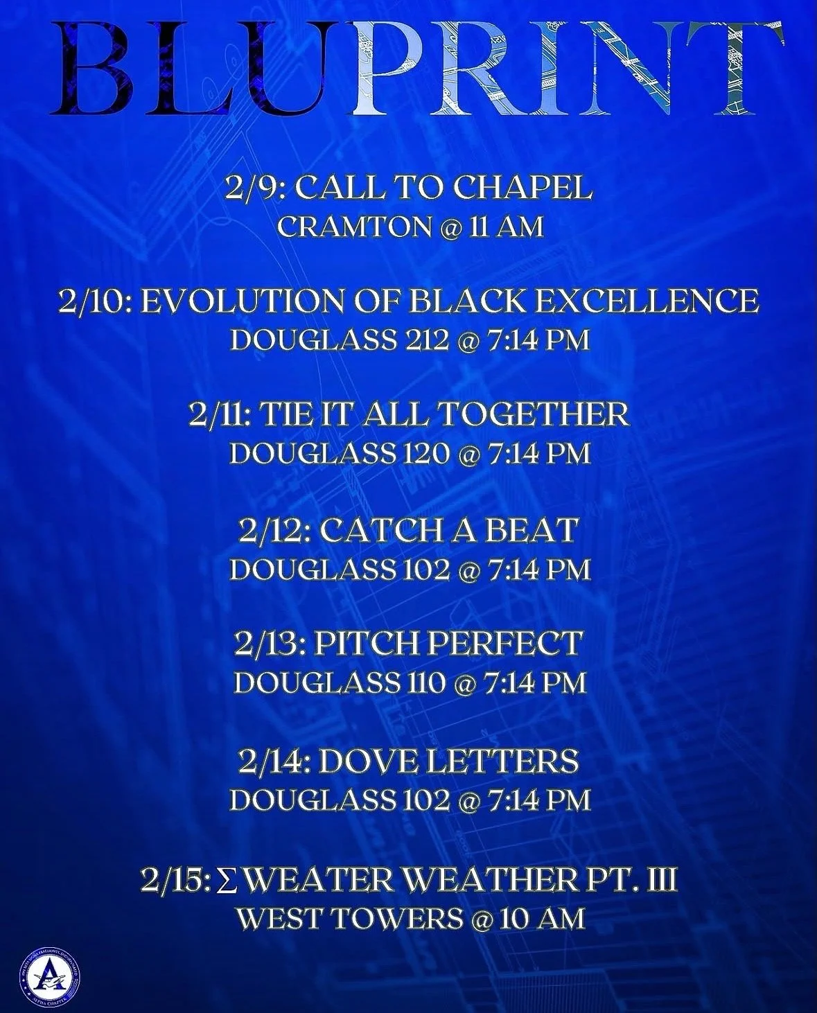 Phi Beta Sigma Fraternity, Inc., Alpha Chapter BluPrint Week Events - Digital Designer