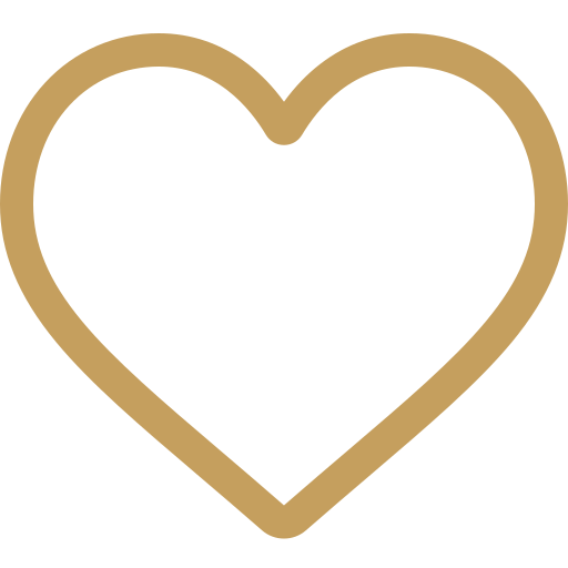 Gold outline heart shape on a black background.