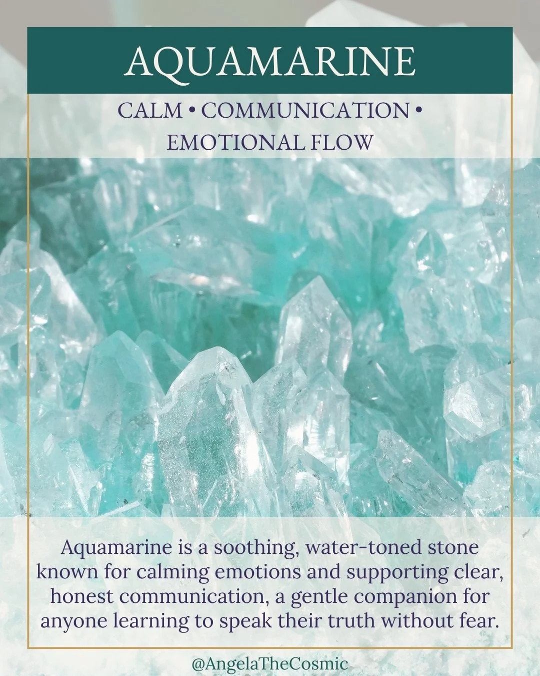 💎 Crystal of the Day: Aquamarine

Some emotions feel like a wave you're trying to outrun. Aquamarine asks you to soften into it instead.

Carrying the calming energy of water, this stone is known for soothing overwhelming emotions and supporting hon