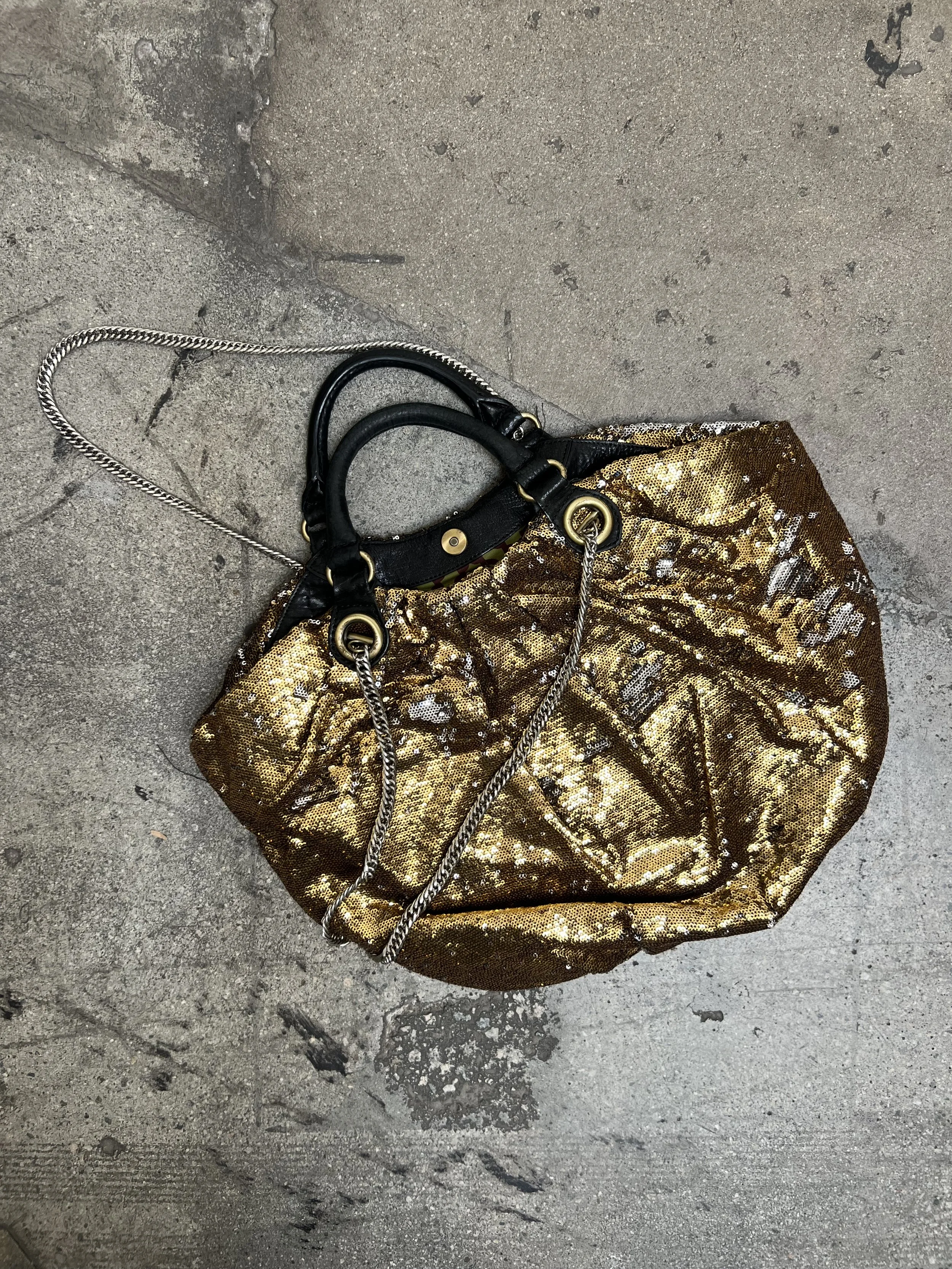 sequined handbag