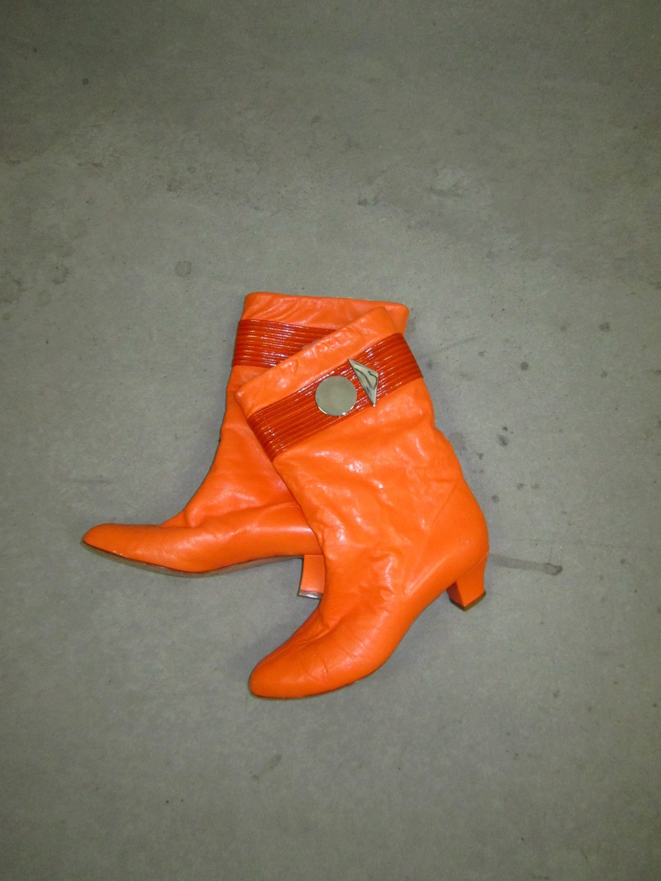 orange space age boot