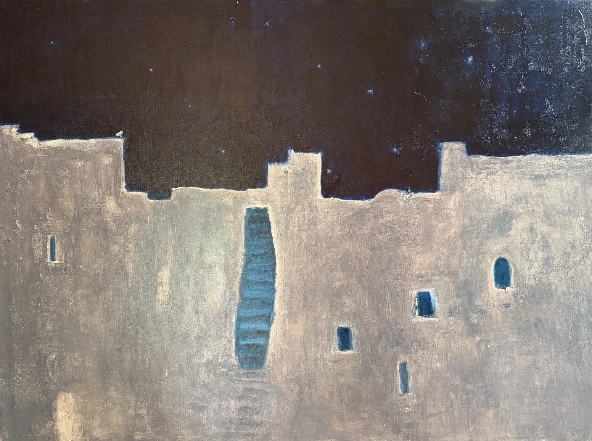 "Midnight at the Temple of Nye", 2026 Acrylic on canvas 
36 x 48