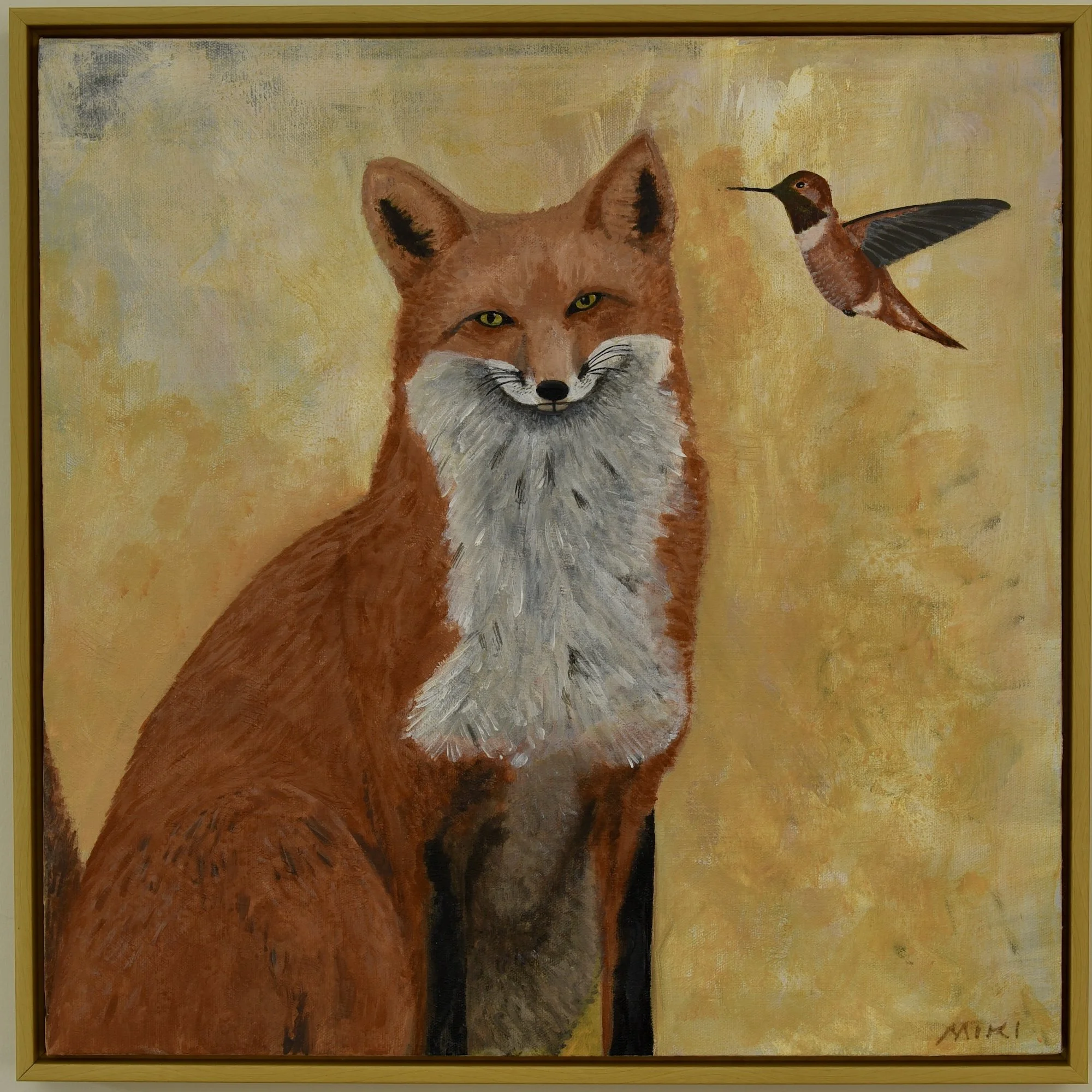 "Hummingbird Tales", 2022  Acrylic on canvas  24 x 24