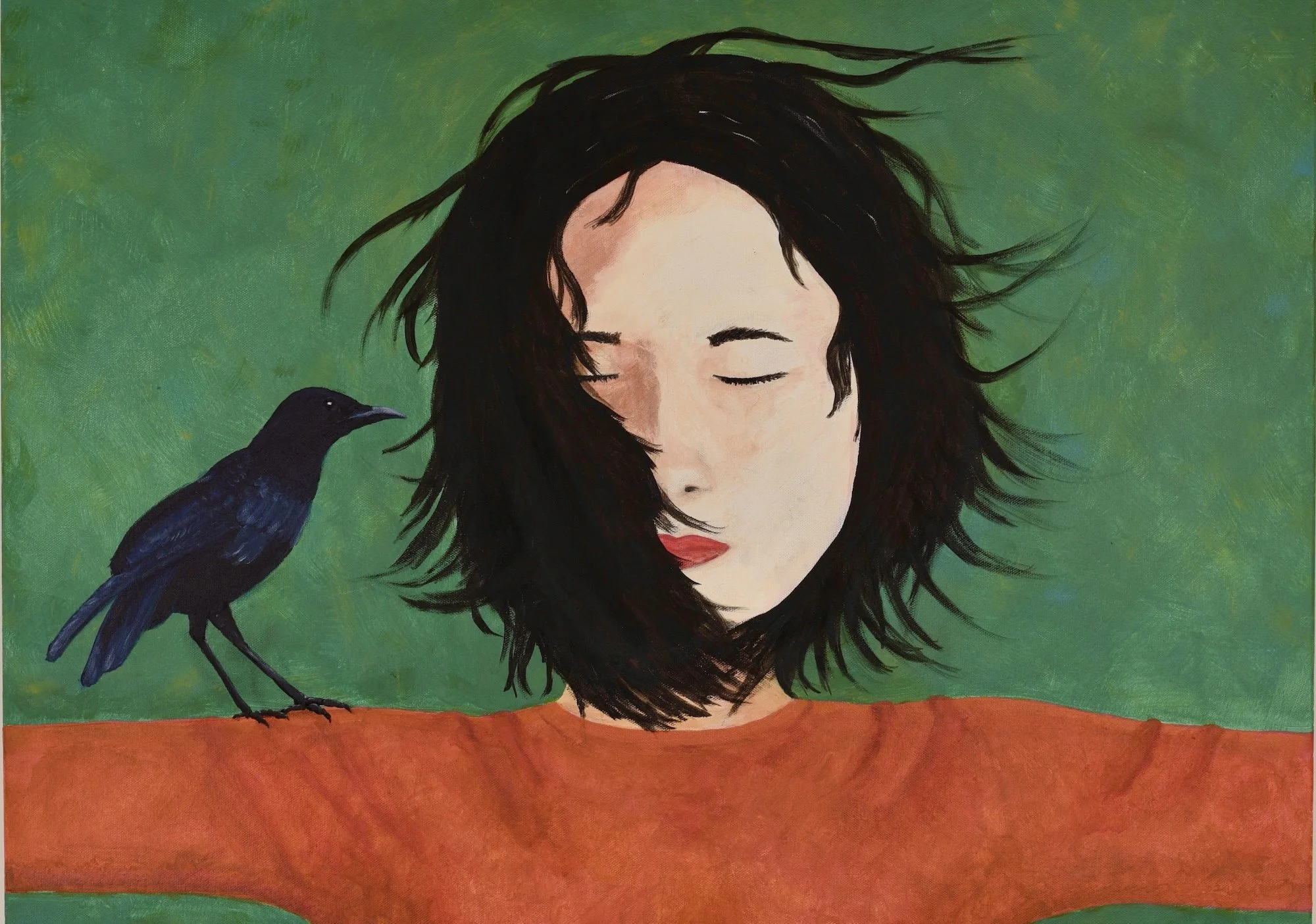 "Listening", 2025  Acrylic on canvas 18 x 24