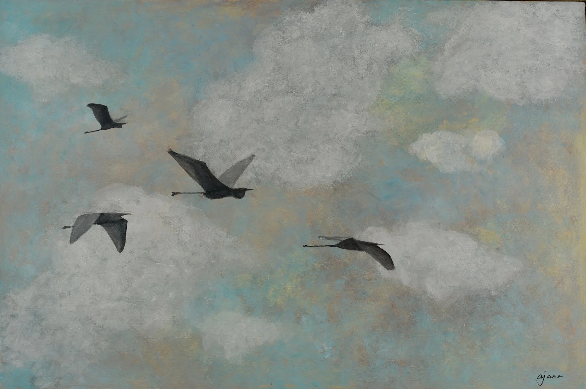 "Migration", 2024 Acrylic on Canvas 24 x 36