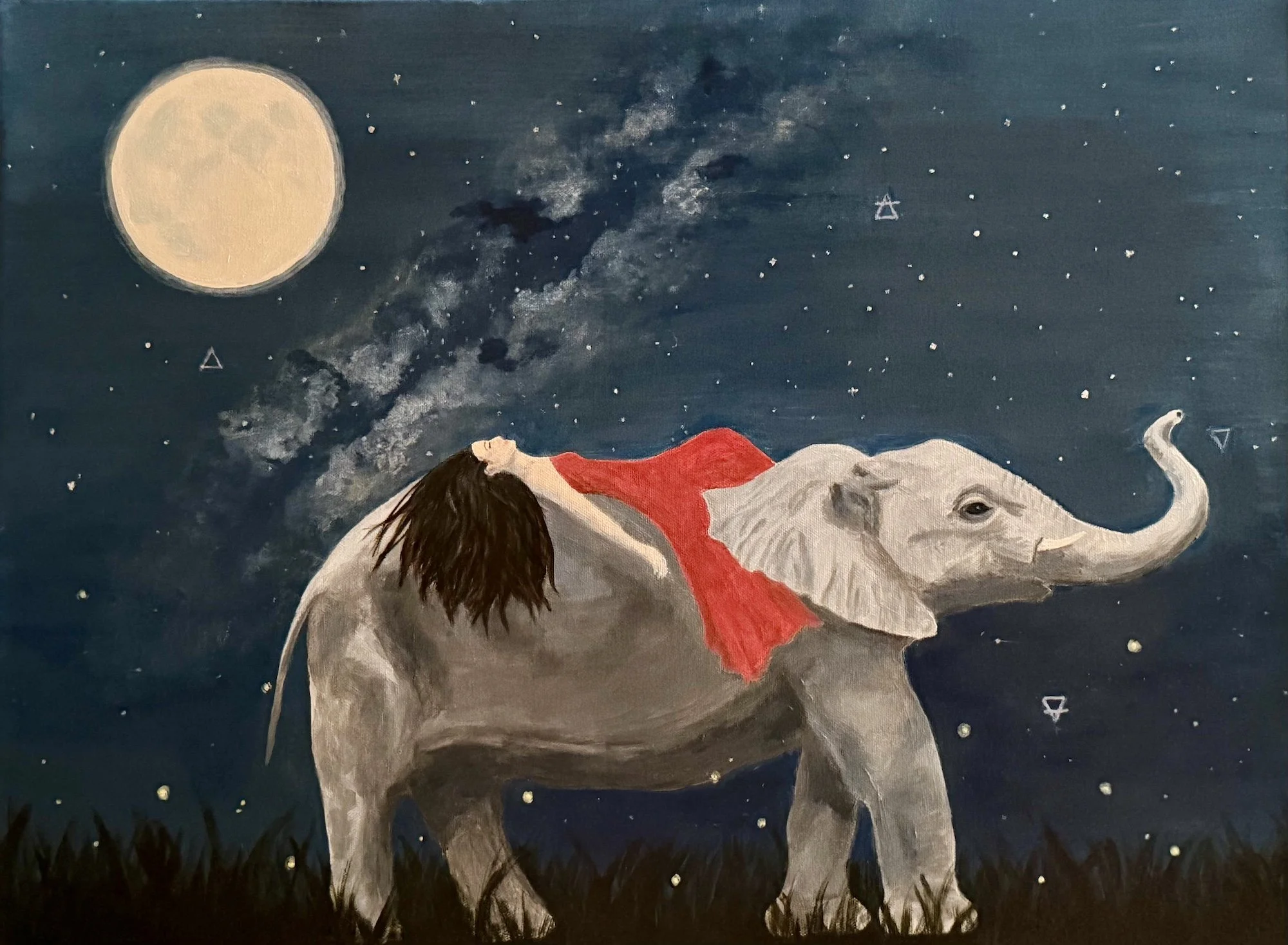 "I Carry You With Me", 2026  Acrylic on canvas 18 x 24