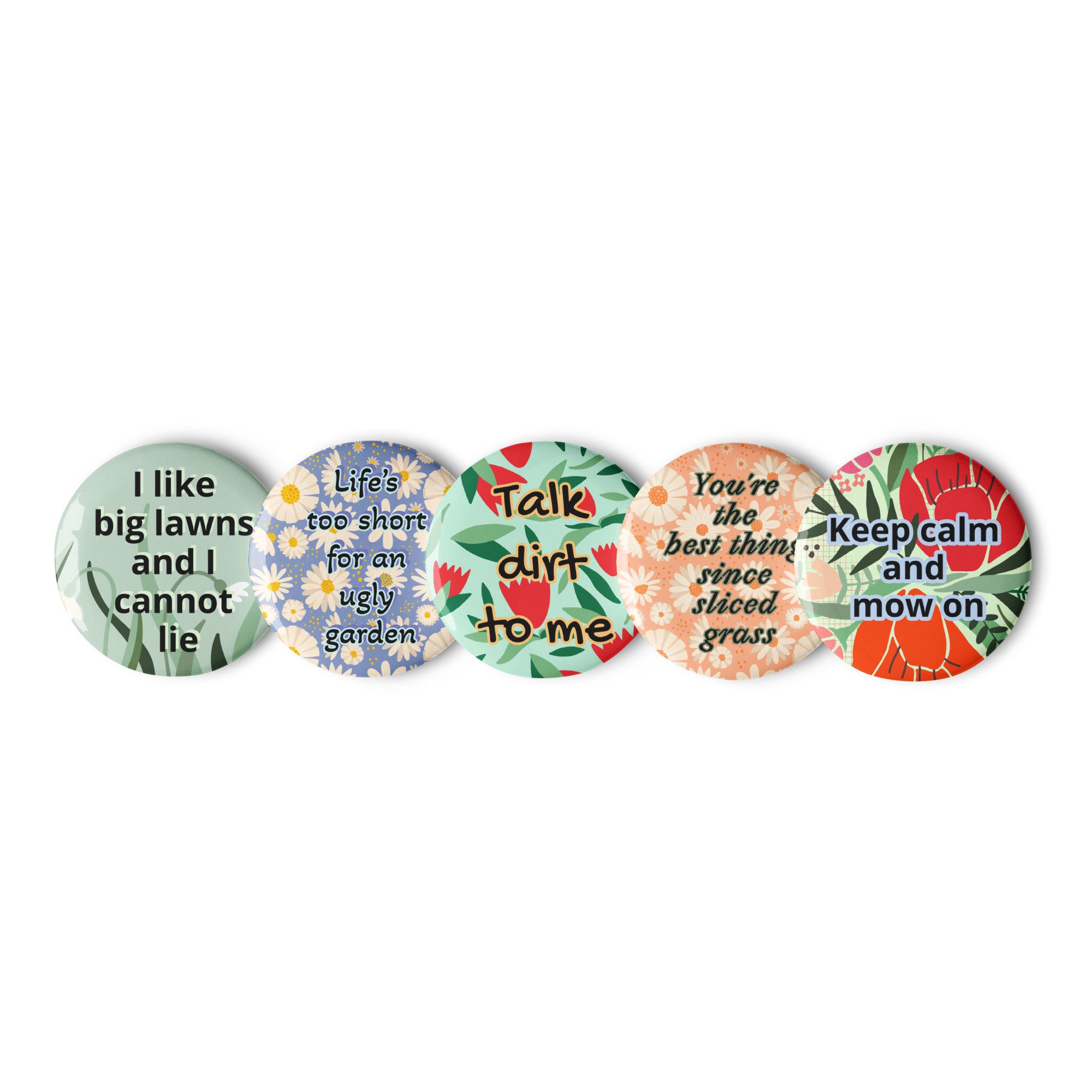 Set of pin buttons