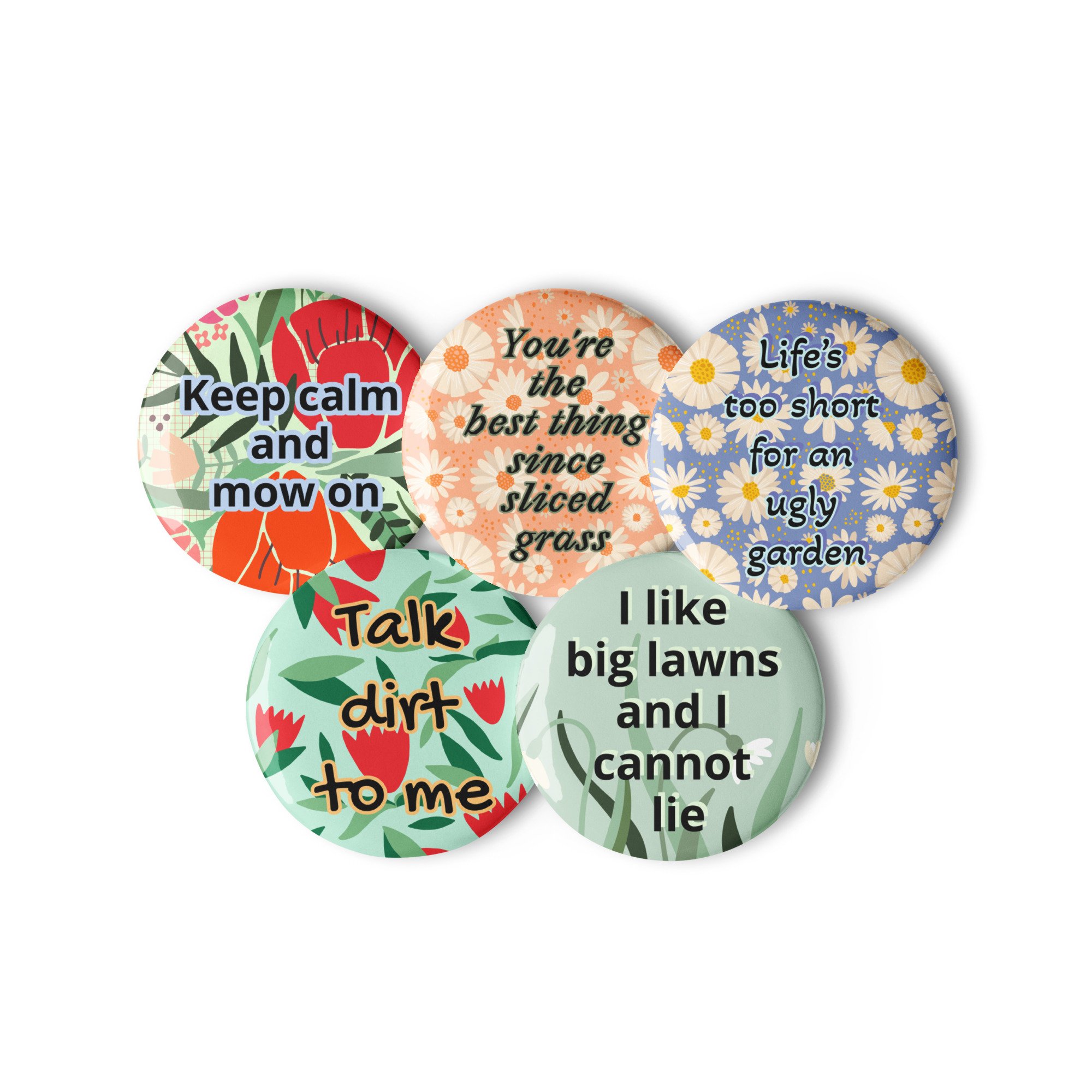 Set of pin buttons