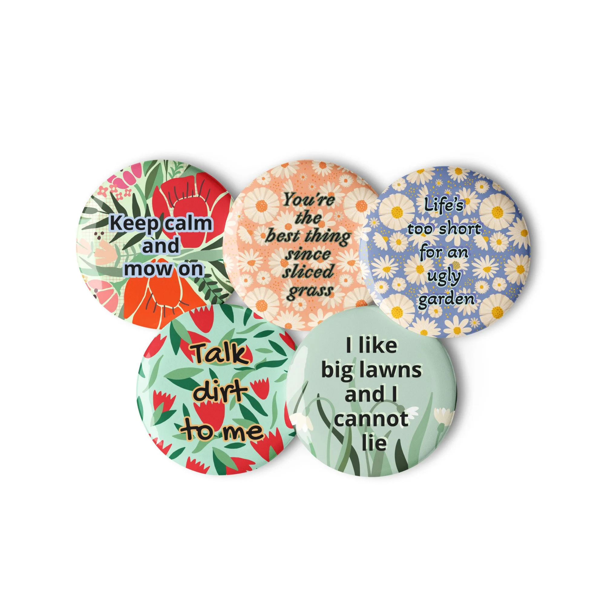 Set of pin buttons