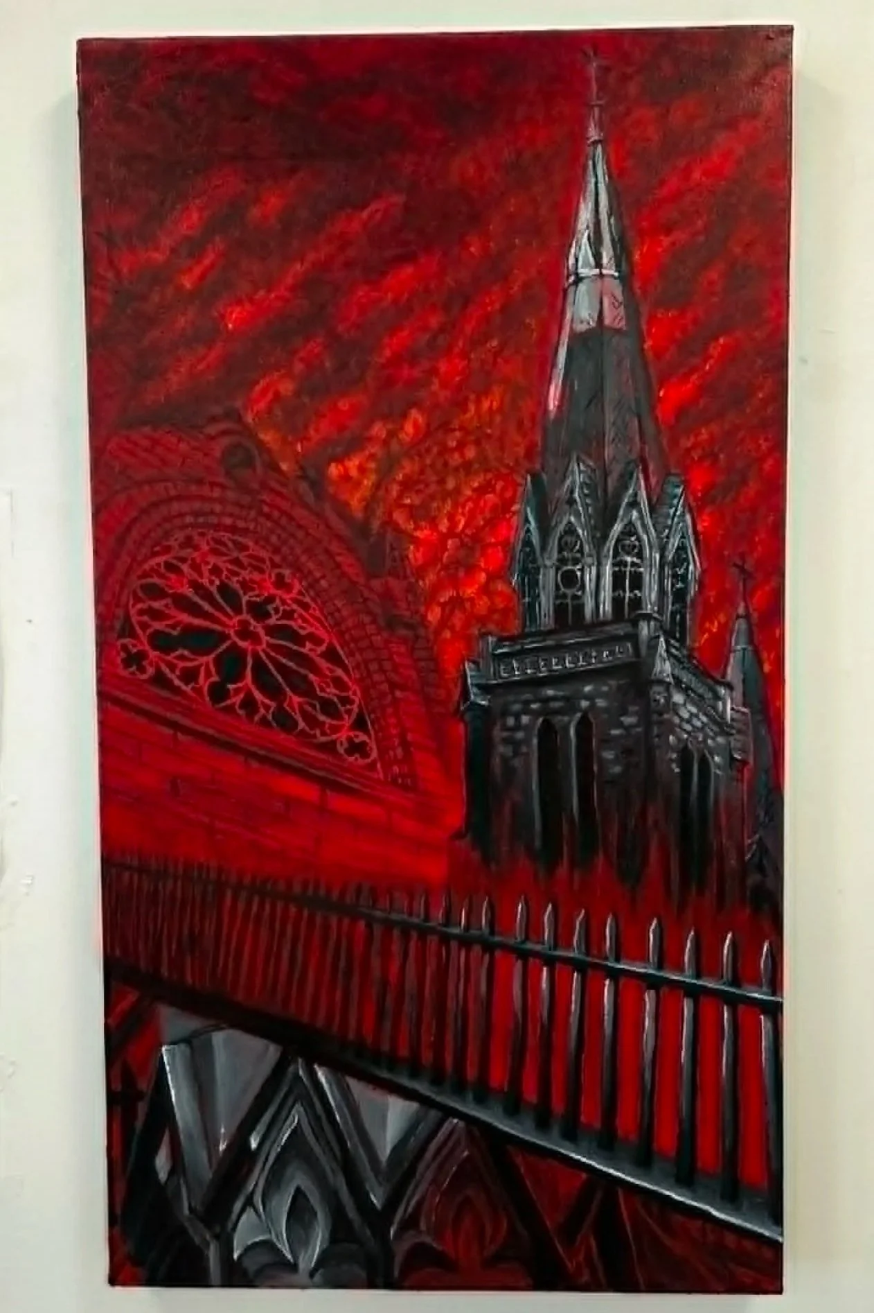 "You will not find salvation within four walls"
Acrylic on canvas, 20x40".
2026