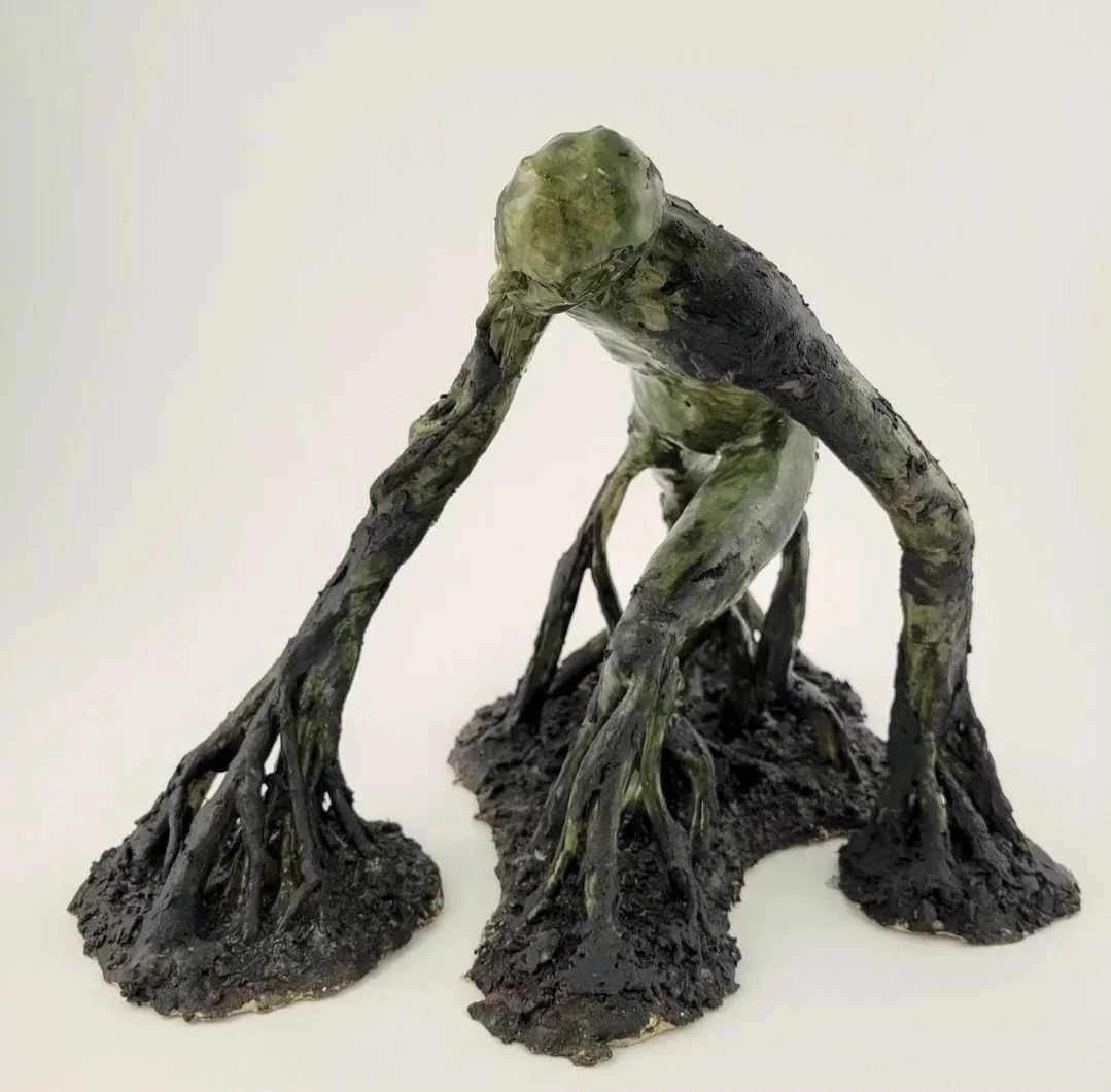 "Out of the Mud"
Reclaimed clay and black epoxy, 15x10x11".
2023