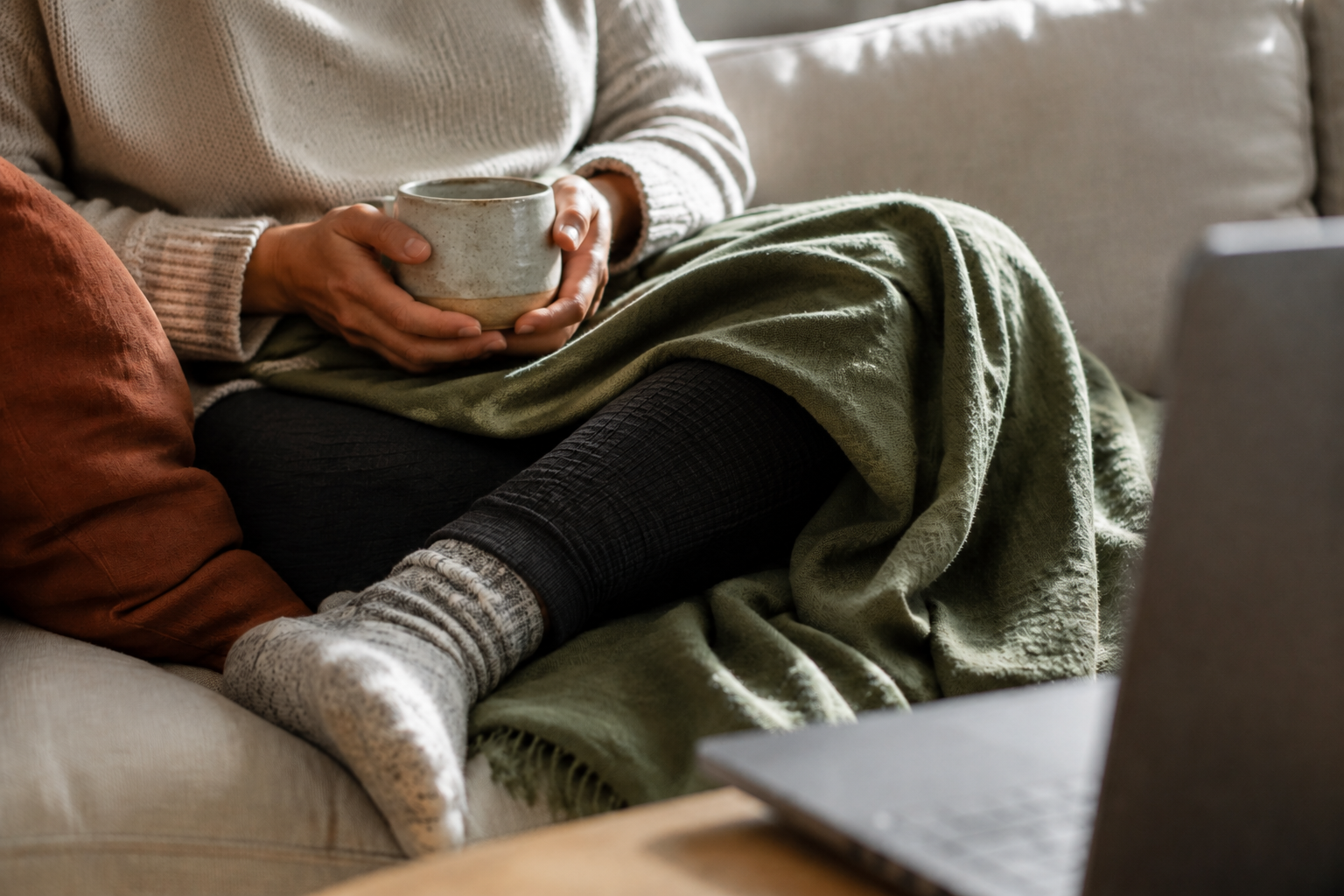 A comfortable setting for an online counselling session