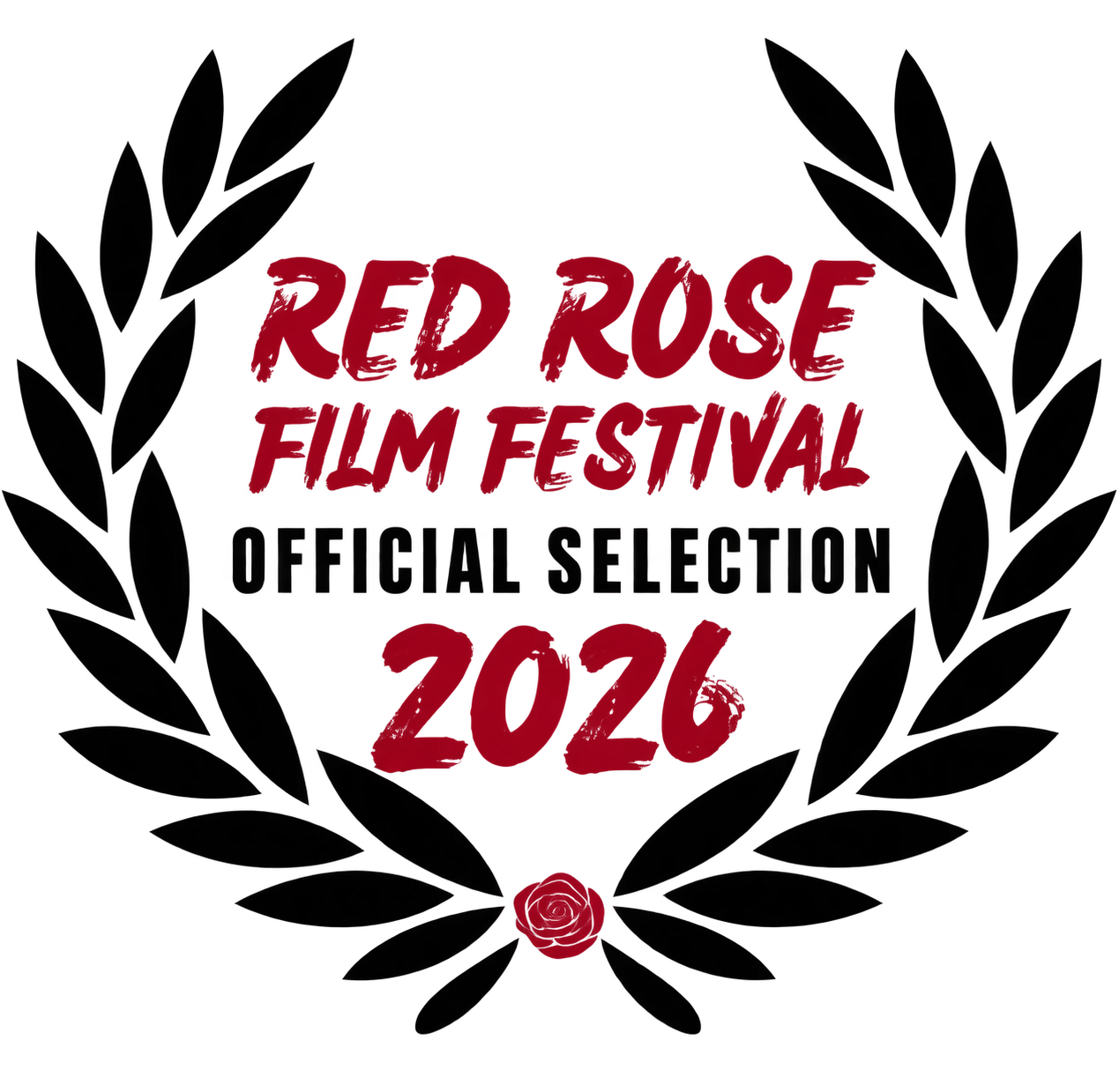 Red Rose Film Festival 2026 logo with red rose illustration.
