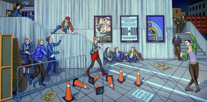 Marcquages Temporaries - Empire Theatre (2012) 27" x 54"  Acrylic on Canvas