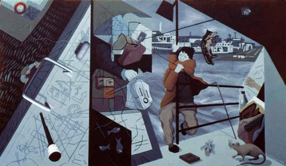 Notes From a Traveling Man 
1991 
36" x 54"
Acrylic on Canvas