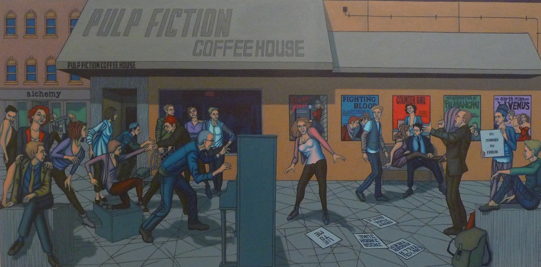 Pandosy Street (2015) 27" x 54"  Acrylic on Canvas
