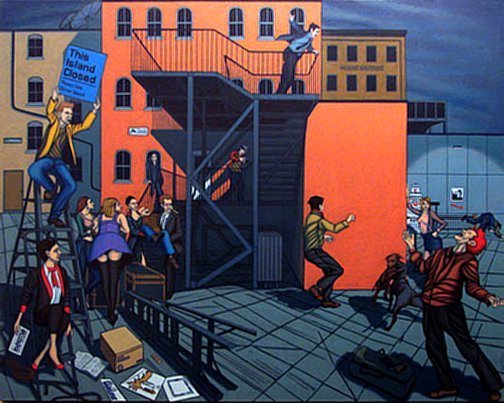 Paradise Row (2010) 40" x 40"  Acrylic on Canvas
