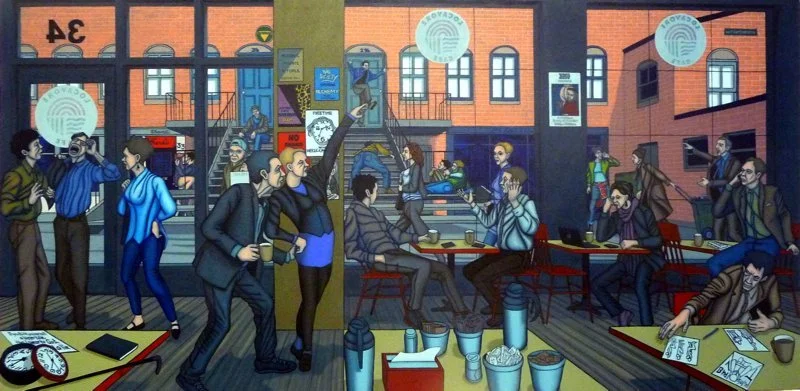 Canterbury STreet Revisited - A Graphic Prologue (2017) 27" x 54"  Acrylic on Canvas
