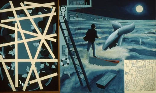 The Hunter & the Whale
1991
40" x 48"
Acrylic on Canvas