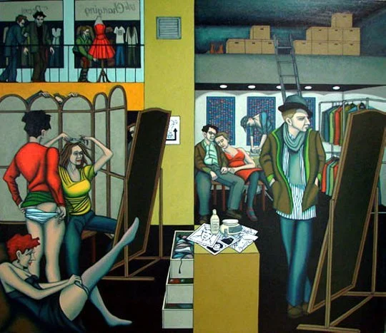 The Changing Room (2007) 36" x 42"  Acrylic on Canvas