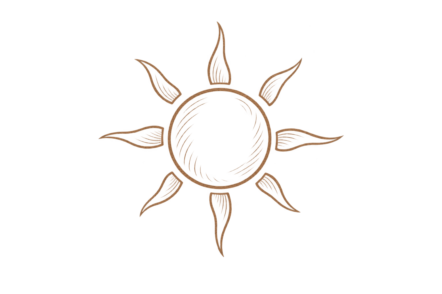Line drawing of the sun