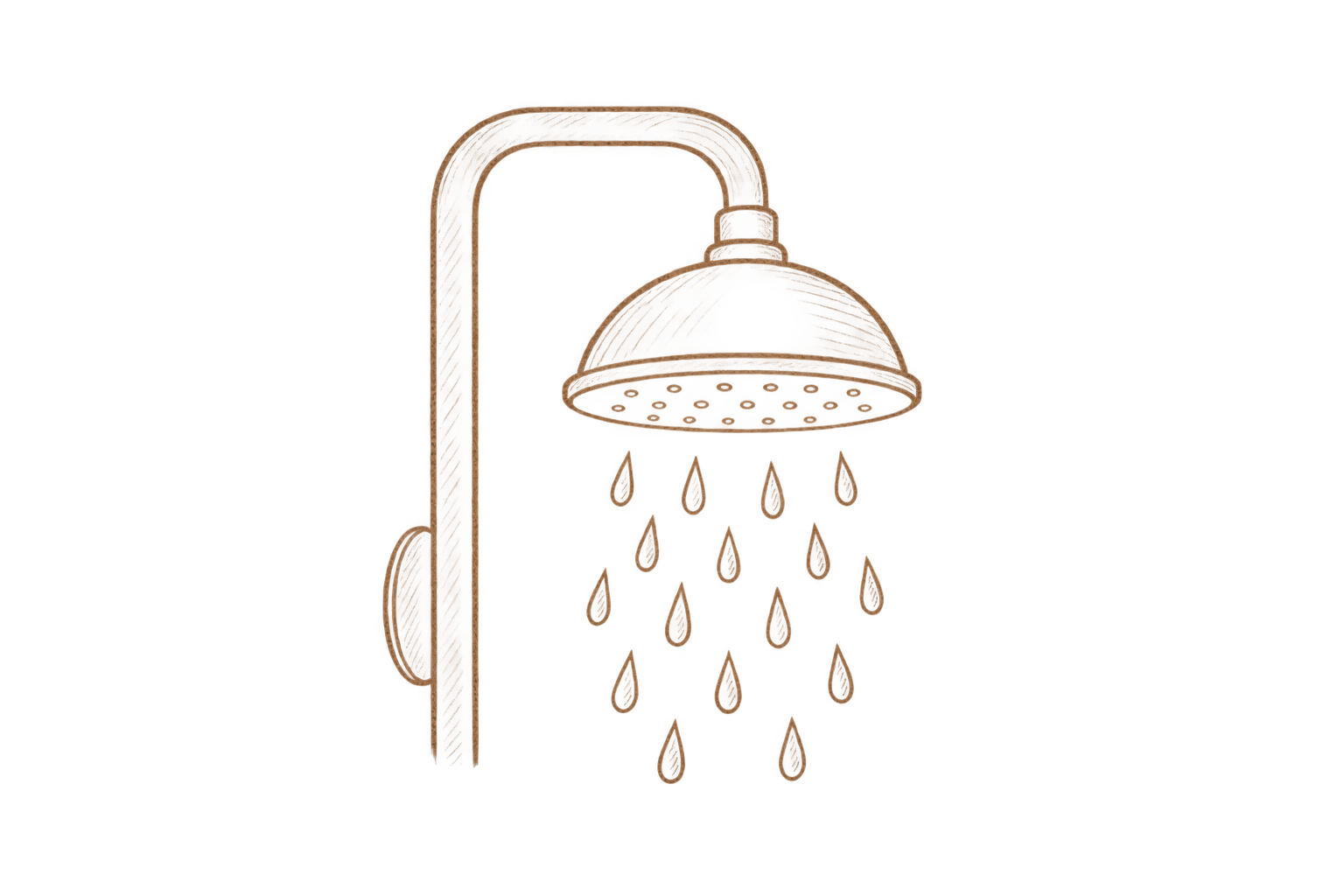 Line drawing of a shower