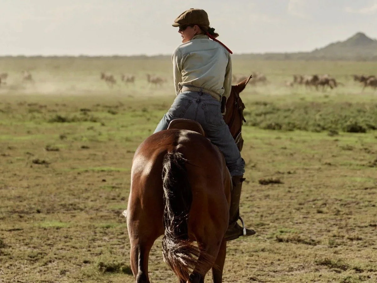 Jo on horseback in the Serengeti