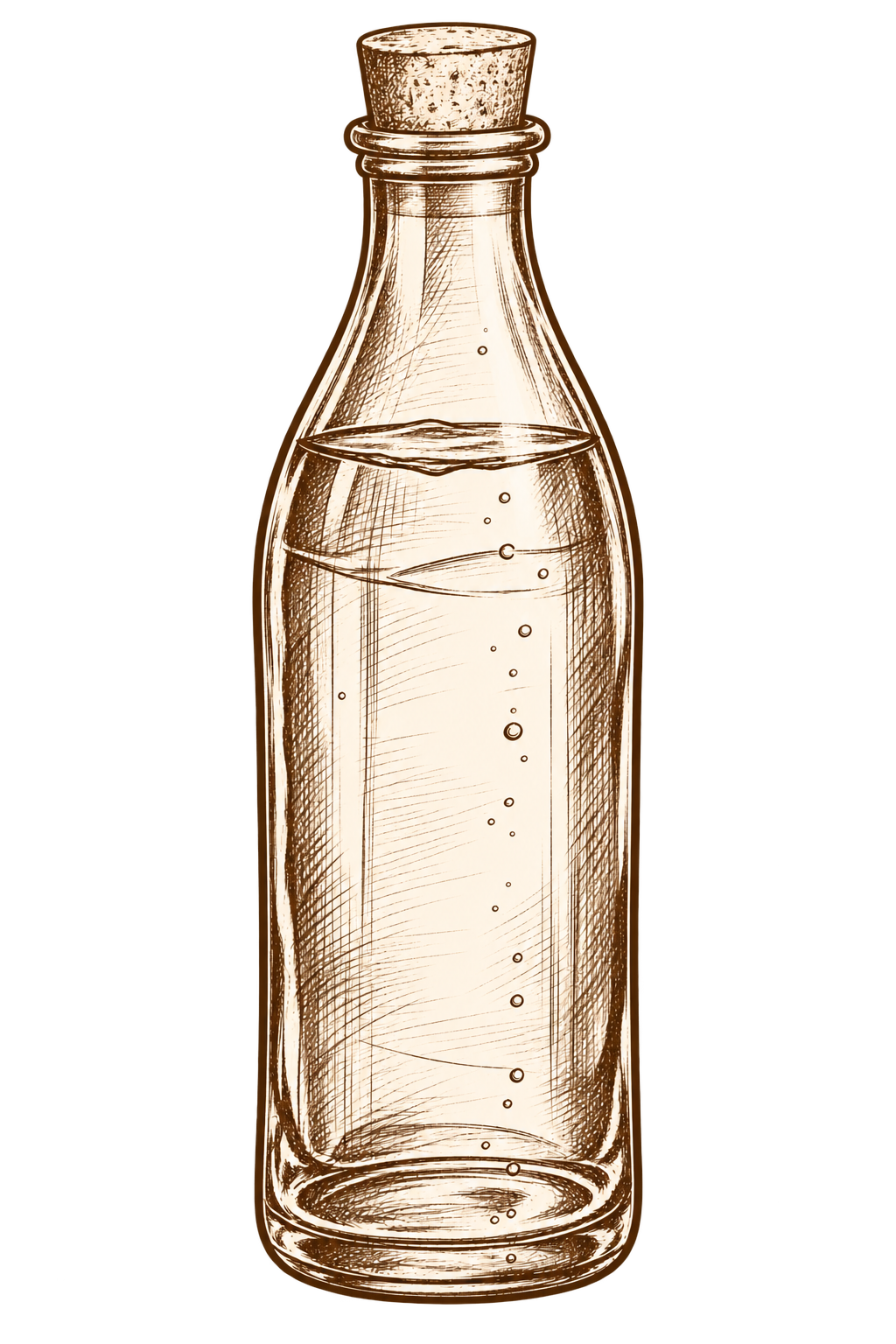 Pencil sketch of a glass bottle