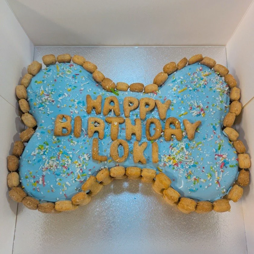 Birthday cake for Loki. Thank you for your order Kyla. 💙🐾🎂