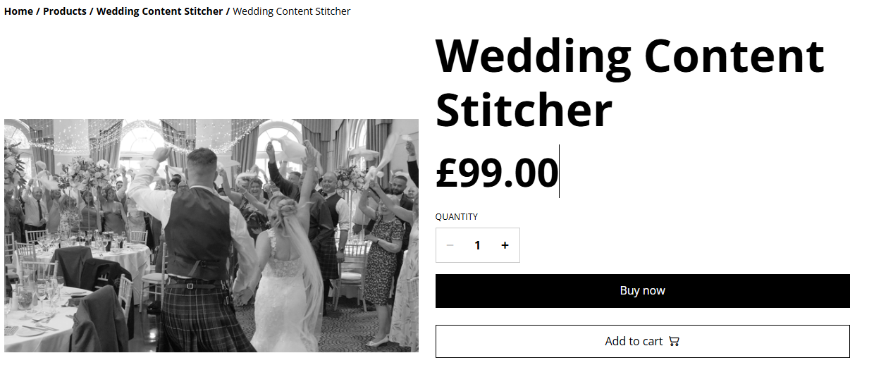 Transform your individual wedding clips into one movie timeline now for only £99