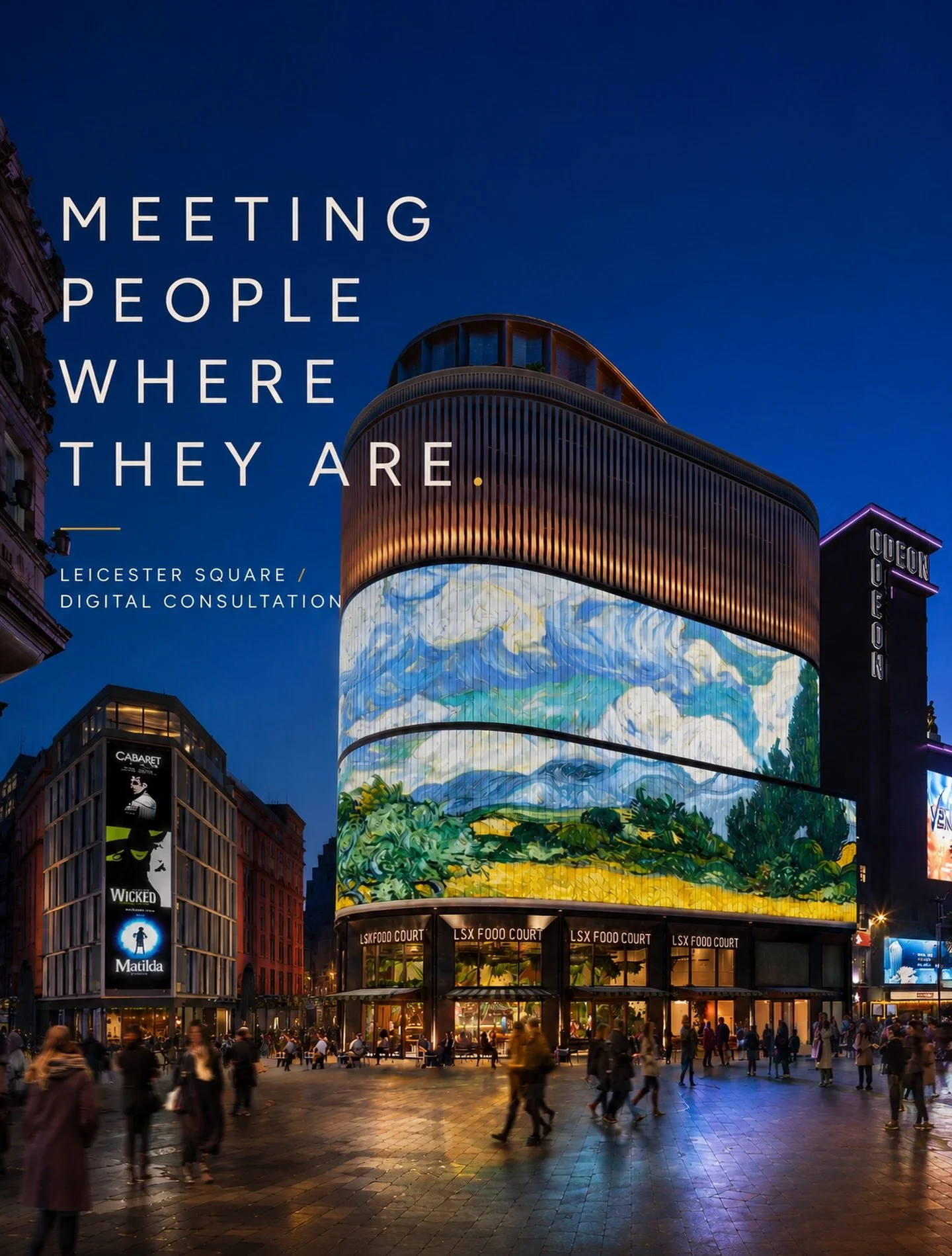 How do you consult with a place used by millions of people?

Leicester Square isn&rsquo;t one audience. It&rsquo;s residents. Workers. Commuters. Londoners. Visitors. Families. International tourists.

Working alongside Comm Comm on the public consul