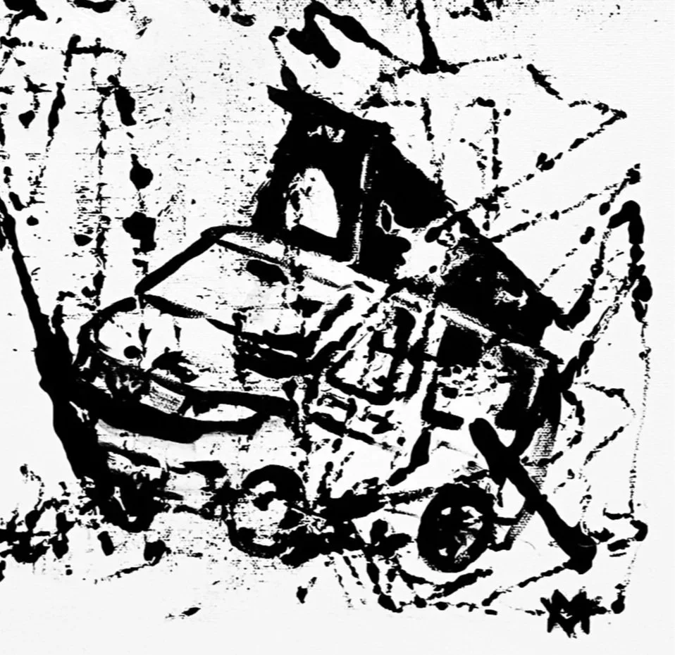 Detailansicht Schwarz-Weiß aus der Serie Essense of Us.   VW Bulli