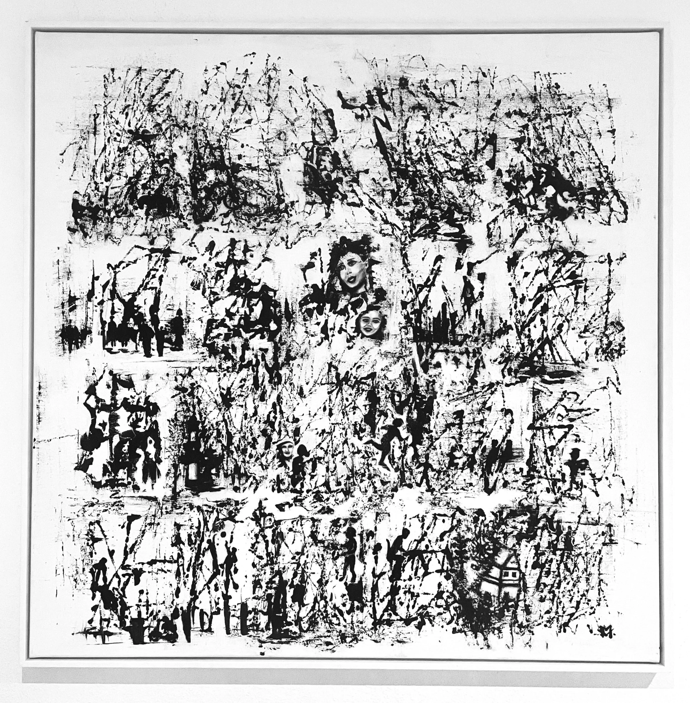 Schwarz-weiße abstrakte Kunst  mit Portrait Essence of Us