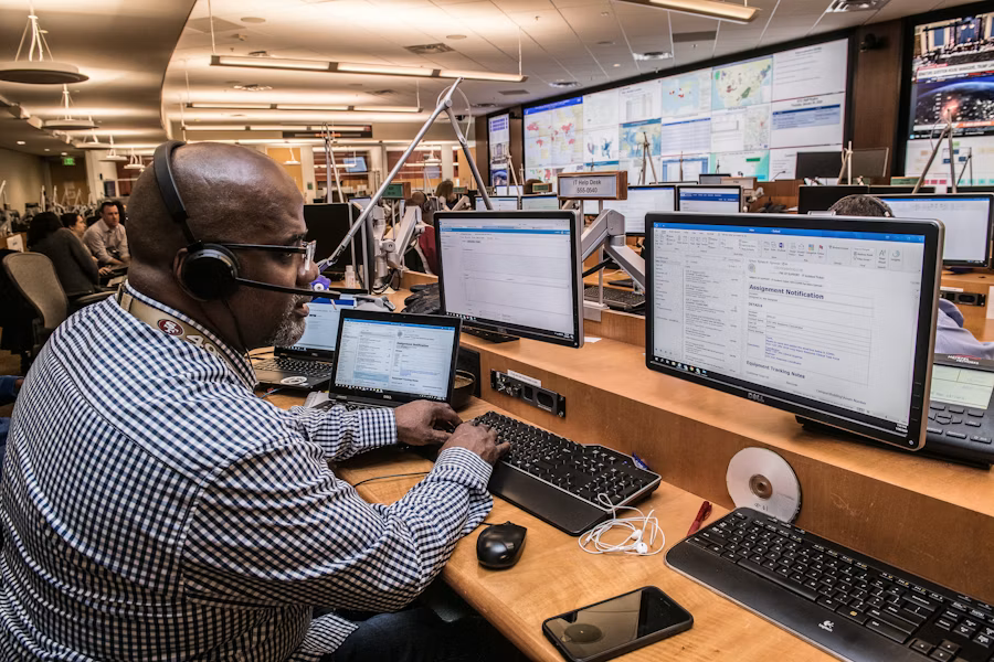 Emergency operations center staffed during an activation