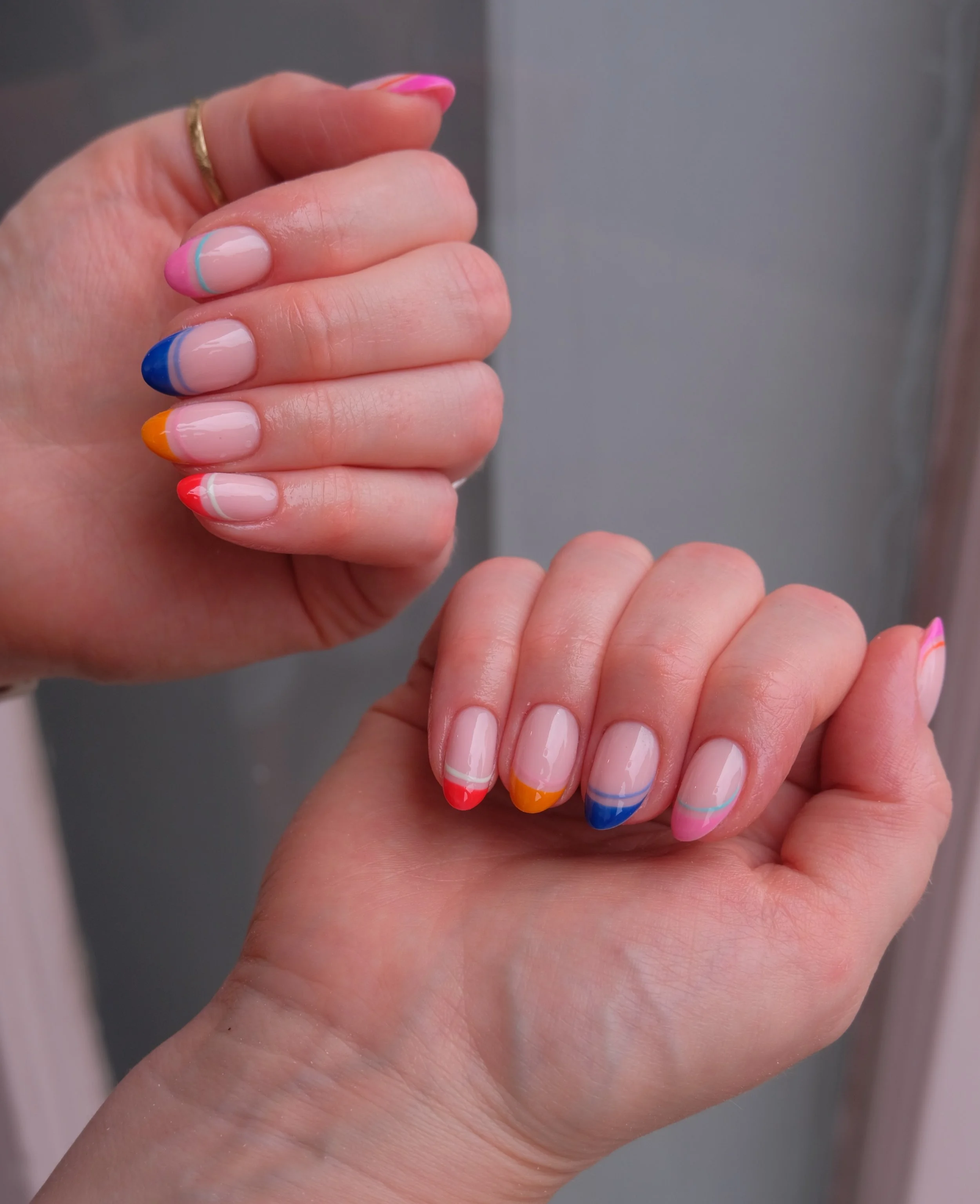 Obsessed with these colour combos!! Retro summer aesthetic 🪩 ☮️ 🌼 🍒 🍊 🌈 ☀️ 💿 🍭 🌀 🎀 ⭐️

#nailinspo #summernails #colourfultips #frenchtips