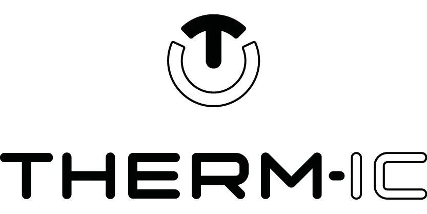 Logotyp för Therm-ic, svart och vitt