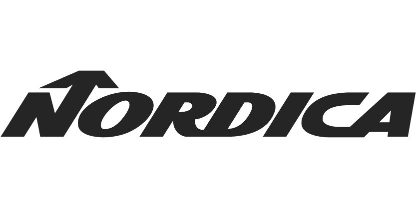 Bild av Nordica-logotyp i svart och vitt.