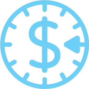 A clock with a dollar sign in the center, combining a clock face with a dollar symbol.