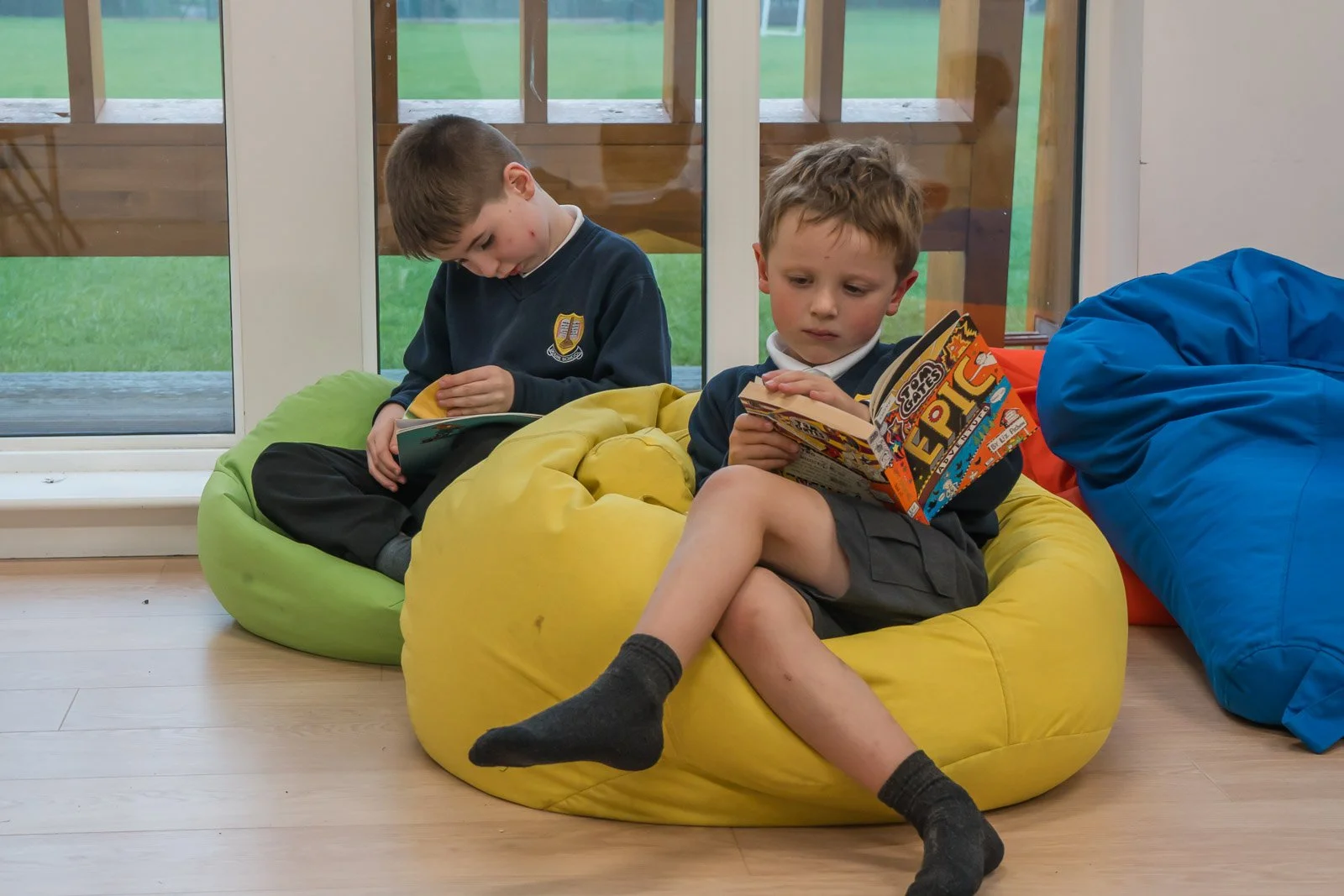 Reading corner at the after-school club in the DDYP Pavilion.