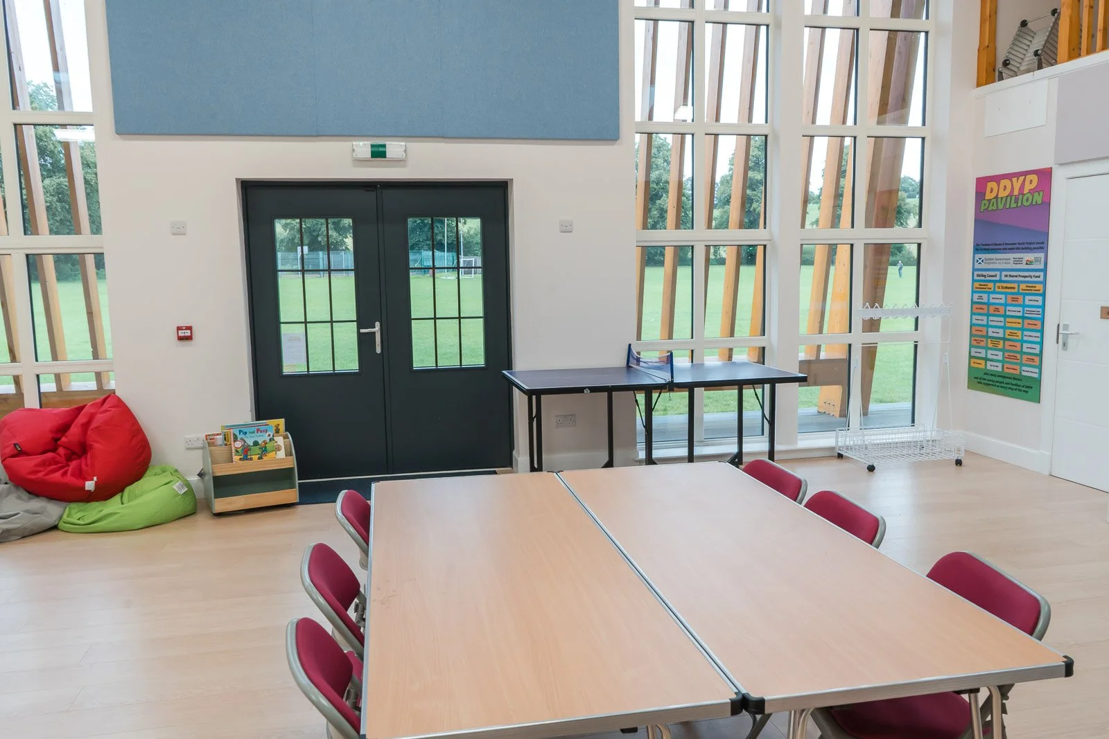 A spacious indoor room part of the DDYP Pavilion in Doune. 
