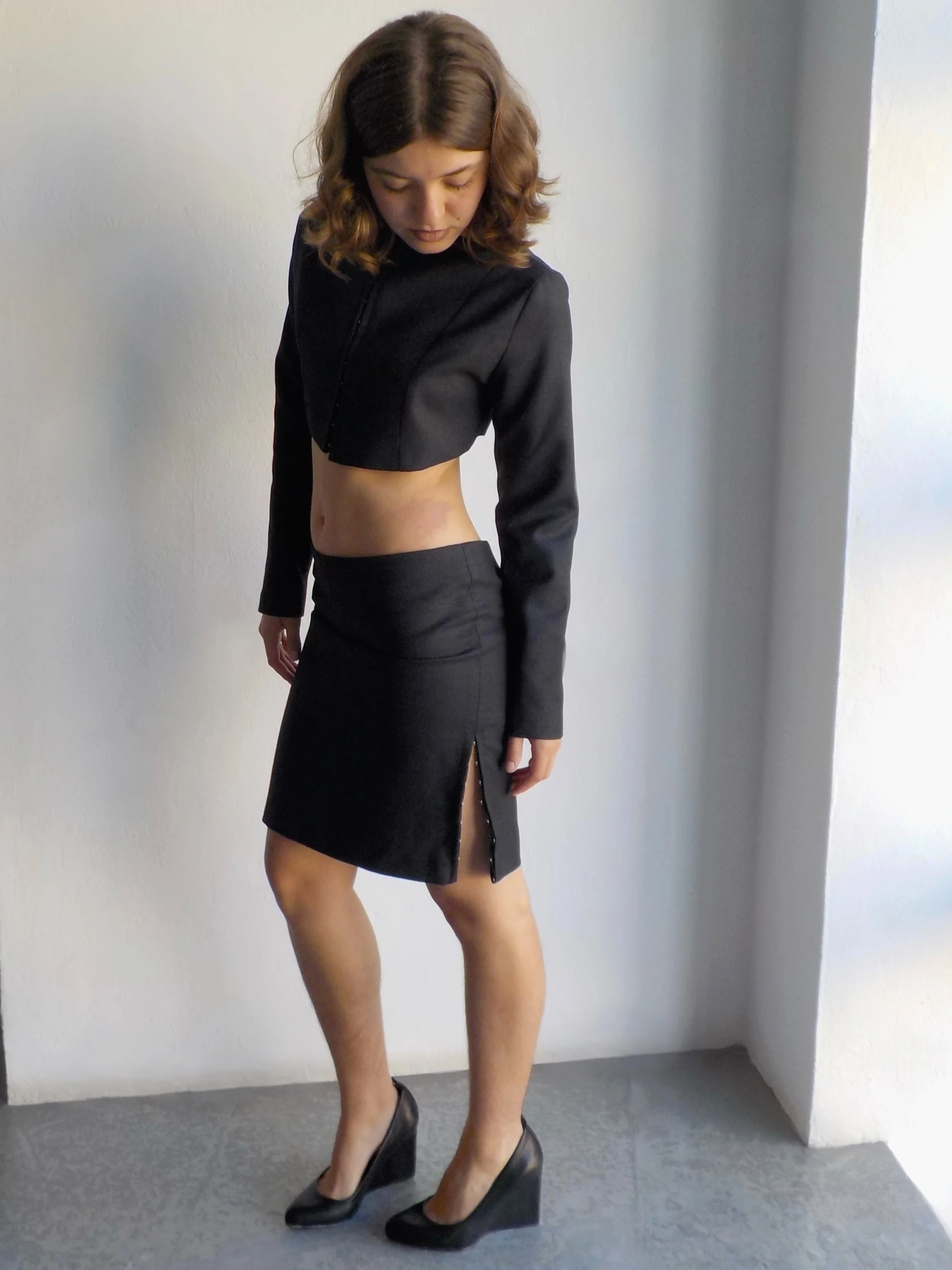 Falda de Sarga Gris  75€