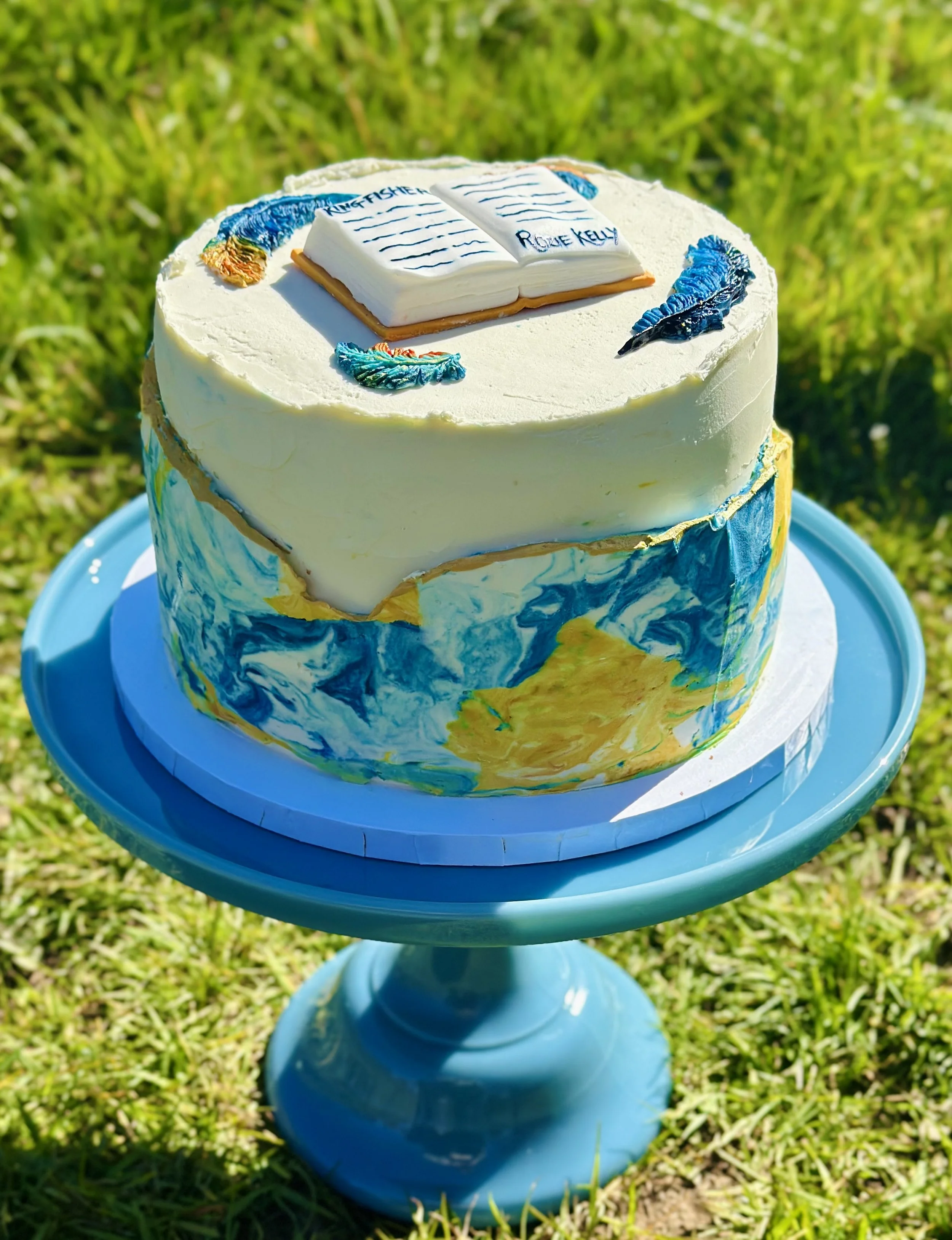 A custom cake for an author's debut book release 