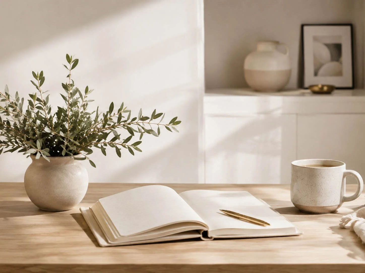 Journal open on table