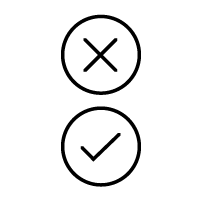 Icon of x and checkmark