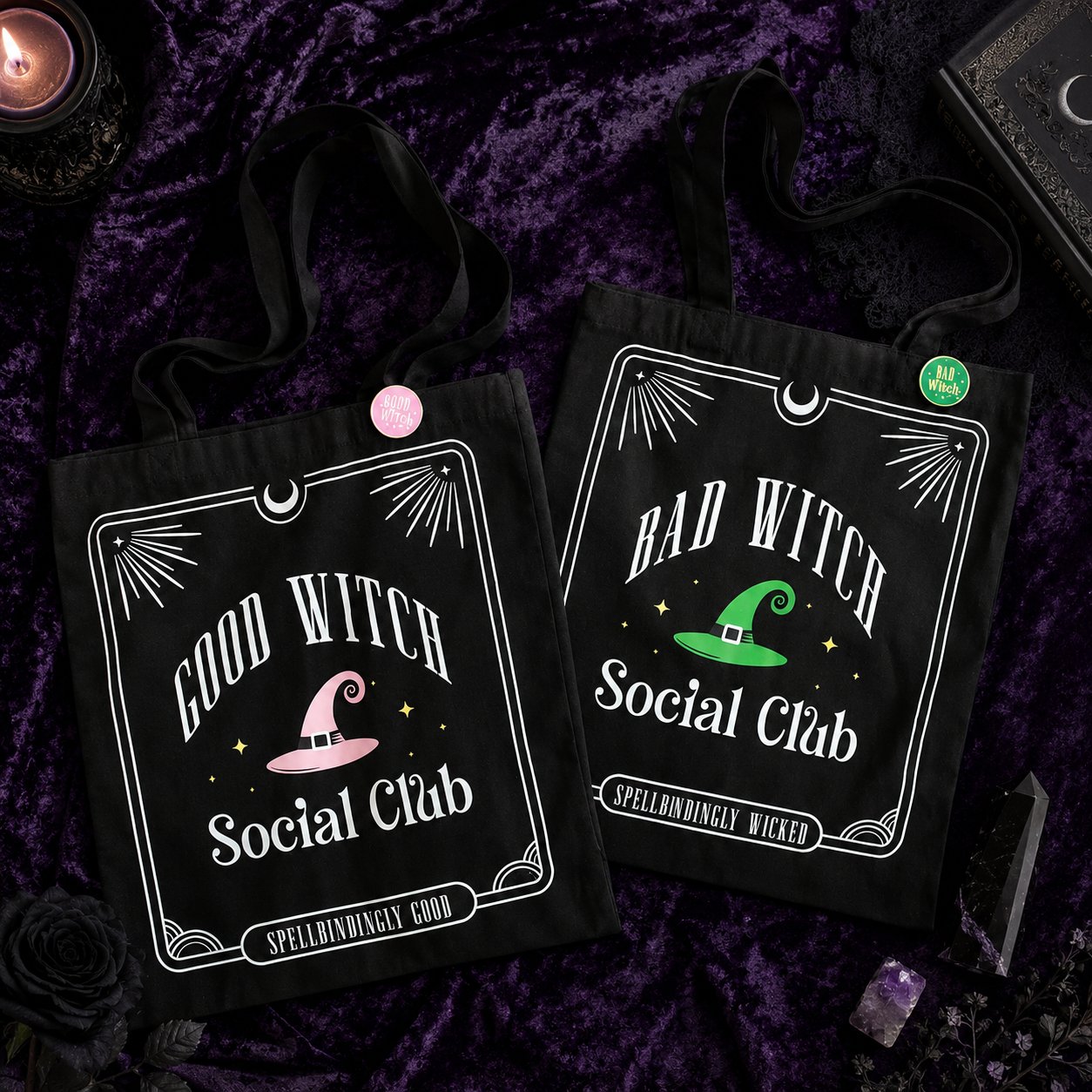 Good Witch Bad Witch Social Club Tote Bag