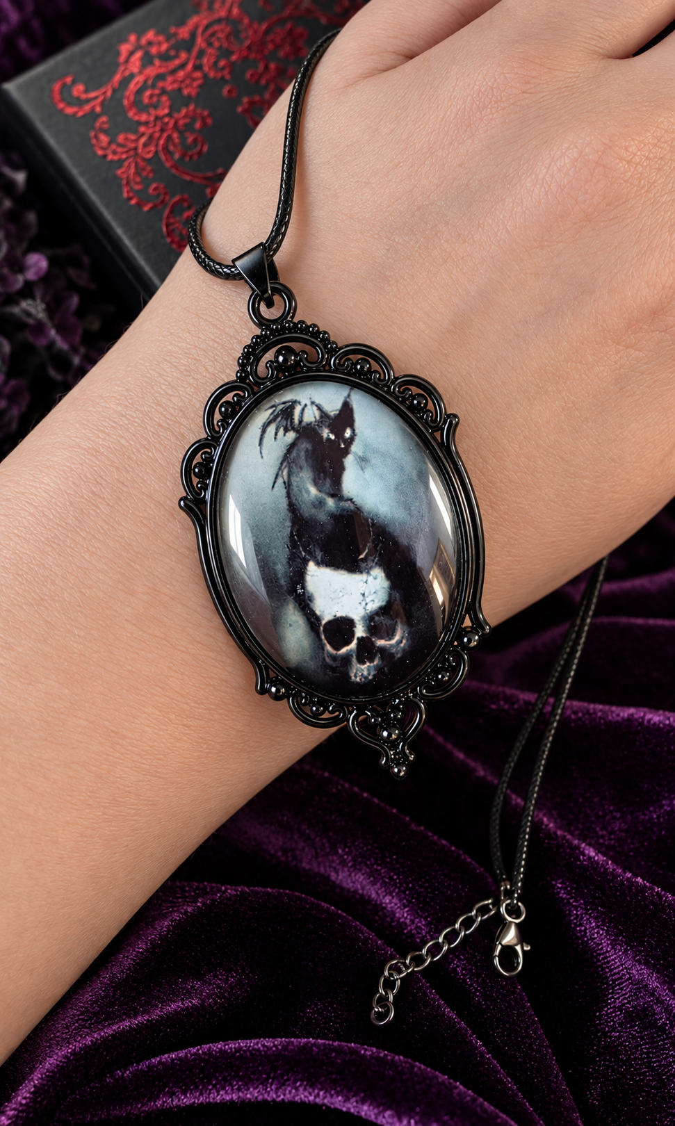 Batcat & Skull Pendant Necklace