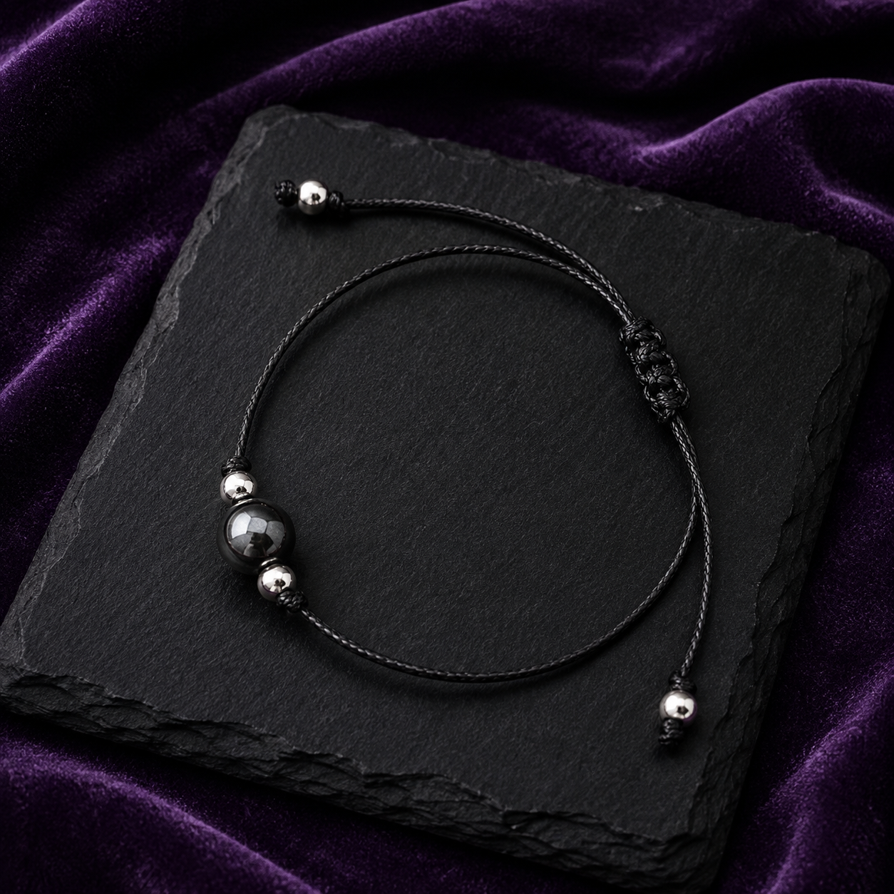 Black Obsidian Adjustable Bracelet