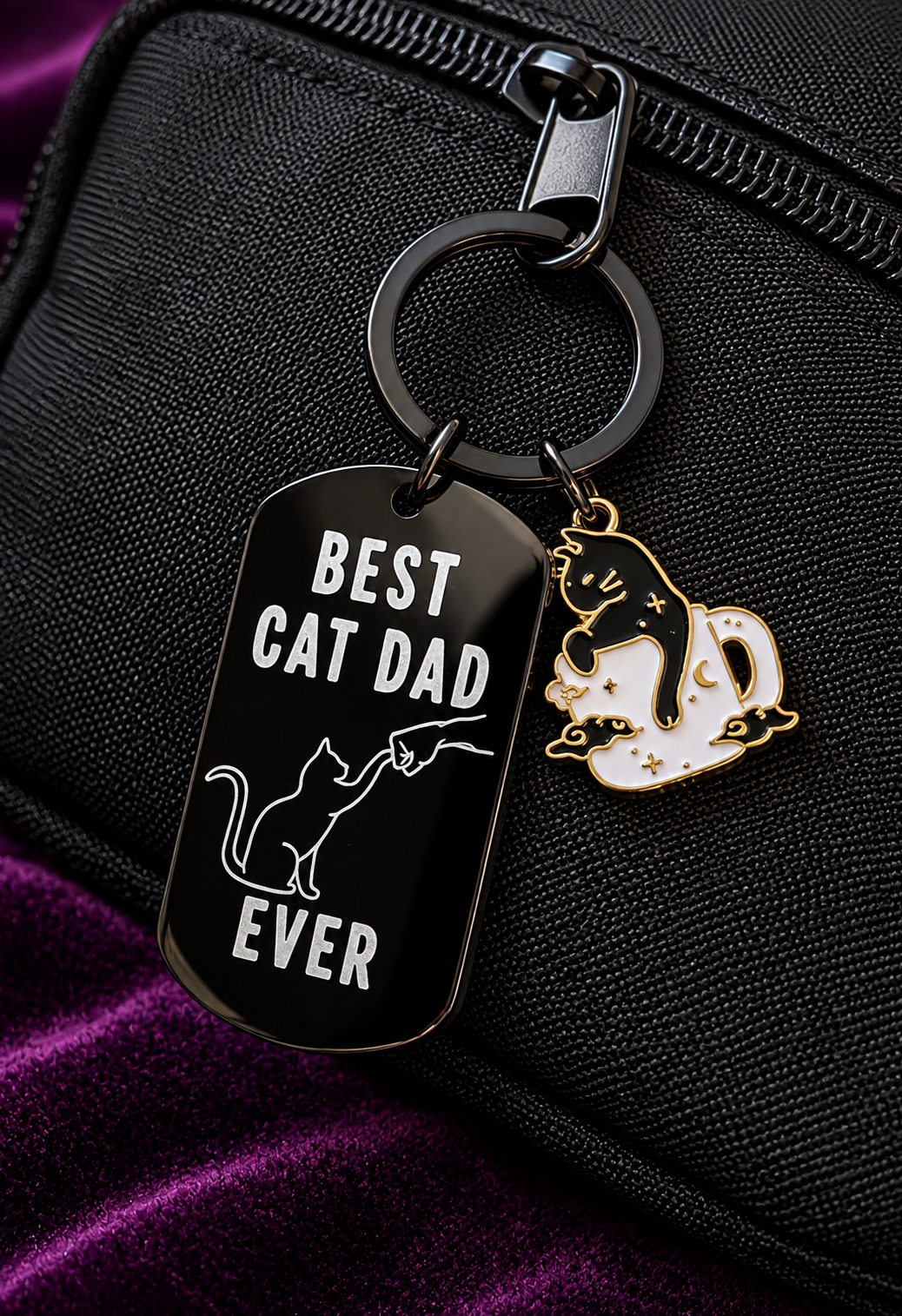 Best Cat Dad Keyring
