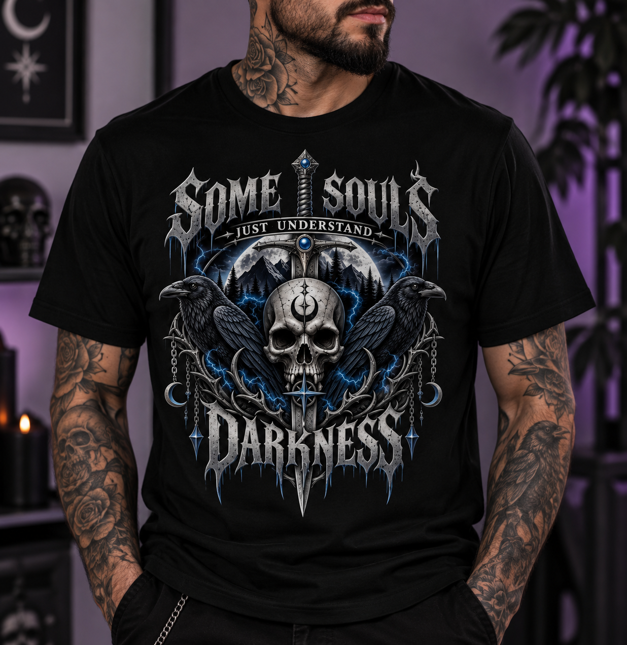 Some Souls Just Understand Darkness T-Shirt | Gothic Raven Tee